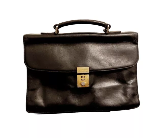 GOLD/PFEIL Germany portfolio briefcase leather small Made in Germany Vintage