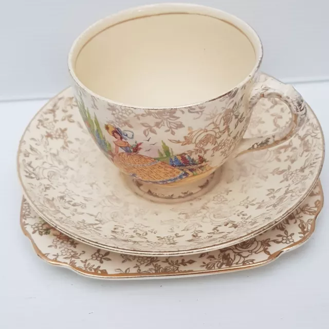 Vintage Empire Shelton Ivory Crinoline Lady Trio - Cup, Saucer and Plate