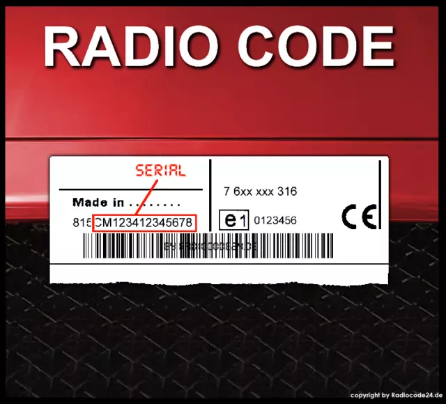 ·▻ CODE RADIO convient pour Bosch Fiat 500L Multipla Scudo Qubo ...
