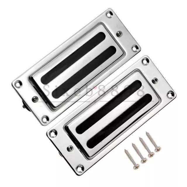 Mini Humbucker Pickups Bridge Neck Set for Bass Guitar Chrome