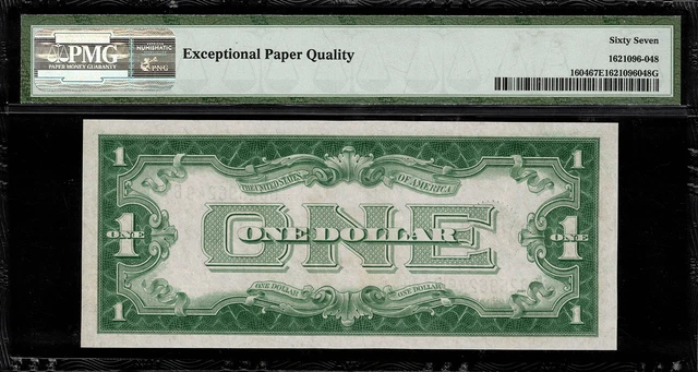 1928D $1 Silver Certificate FR-1604 D-B Block - Graded PMG 67 EPQ Superb Gem Unc 2