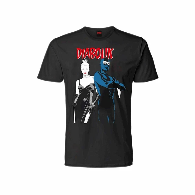 T-Shirt Diabolik ed Eva Kant originale ufficiale maglia maglietta nera