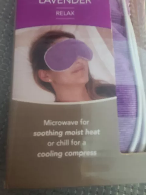 Máscara relajante para microondas o frío Lavendar totalmente nueva