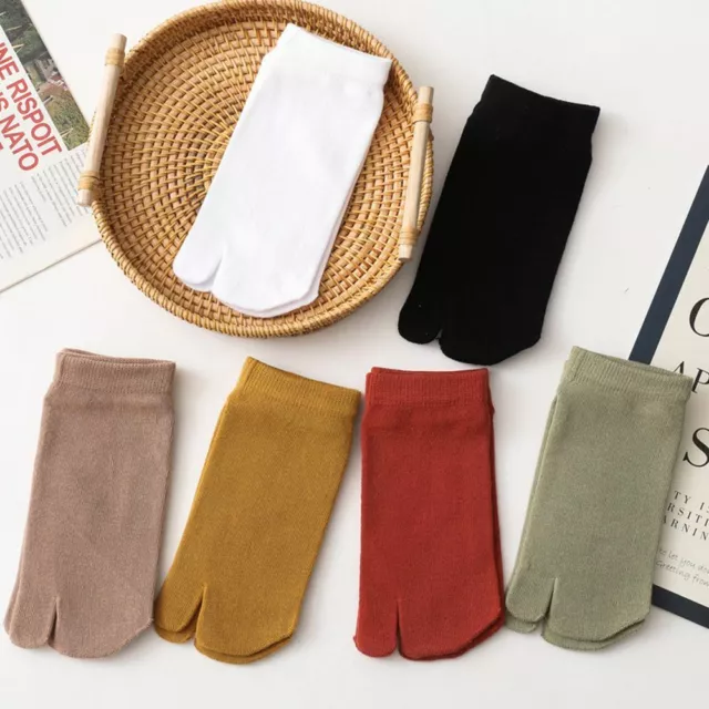 Unisex Cotton Japanese Sandal Two Toe Socks Flip Flop Split Tabi Socks Hosiery