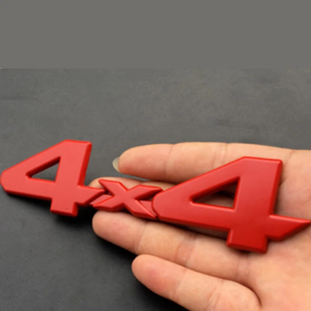 4x4 Logo Car-styling Decor Sticker Rear Tailgate Emblem Badge Decal 3D Metal Red