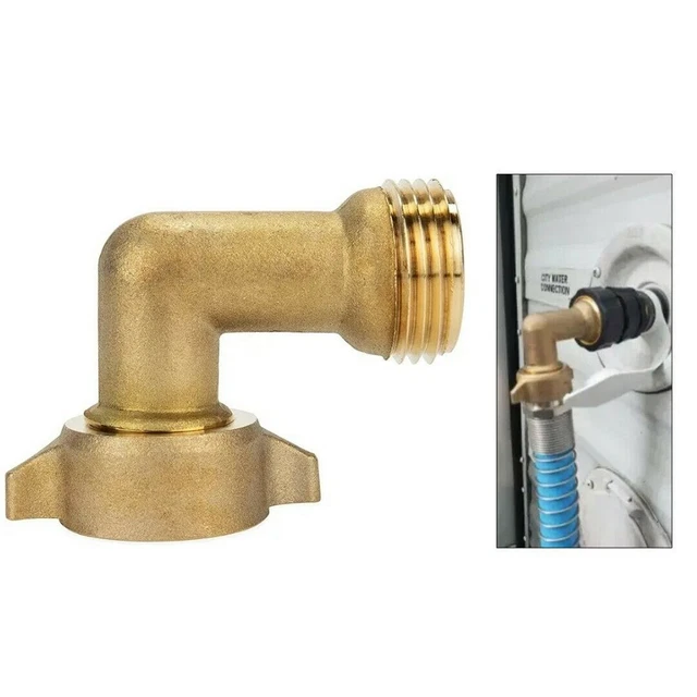 Water Hose 90Degree Angle Elbow RV Camco Trailer Travel Brass Camper Accessories