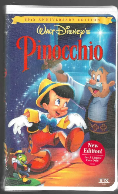 Pinocchio (VHS, 1999) Walt Disney’s Classic 60th Anniversary New Sealed