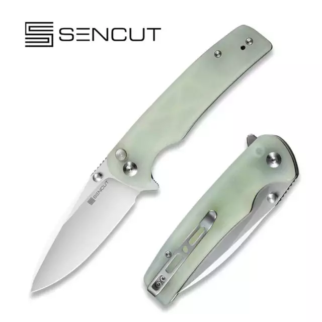 SENCUT Sachse Folding Blade Pocket Knife 3.47" Steel Blade Natural G10 Handle