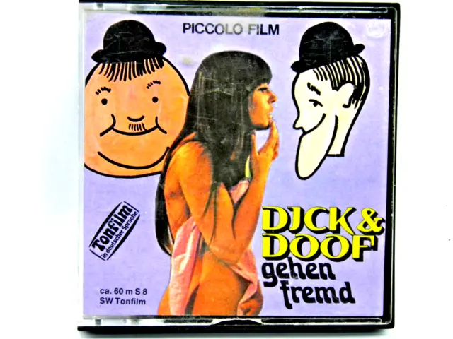 Super 8 Film - Dick und Doof gehen fremd- Zelluloid ca. 60 m sw/Ton Selten RAR!