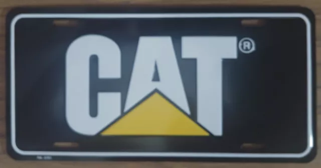 Vintage Caterpillar License Plate Embossed Metal Aluminum New Old Stock CAT