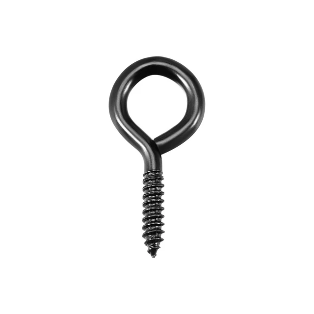 1.2" Screw Eye Hooks Self Tapping Screws Screw-in Hanger  Hooks Black 16pcs