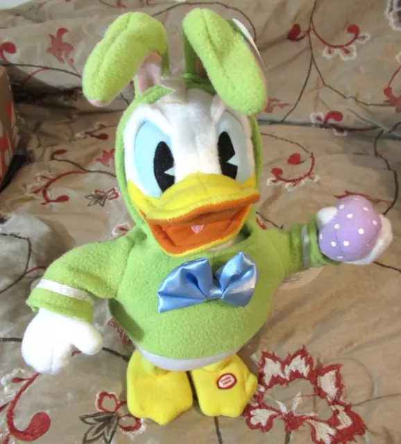 Disney Hallmark Donald Duck Easter Plush Animated Walking Talking Singing 12 in