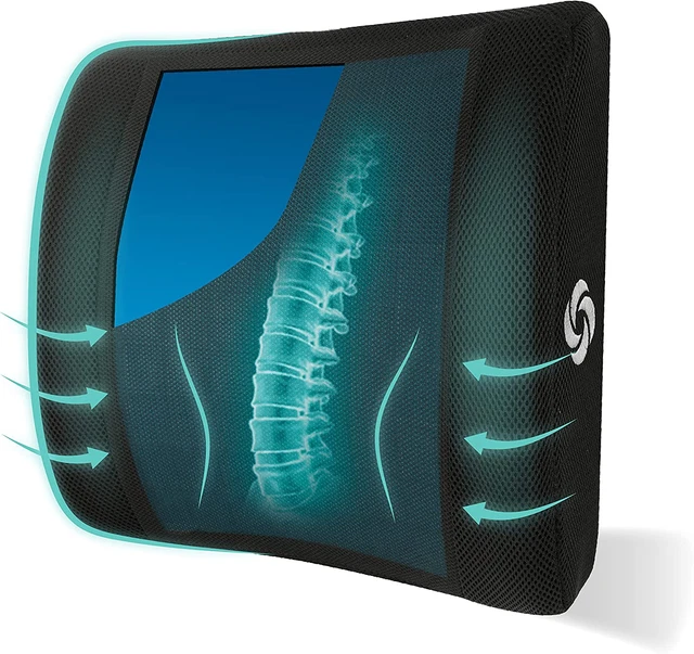 SAMSONITE, Gel Lumbar Support Pillow for Chair - Elevates Lower Back Comfort Zo