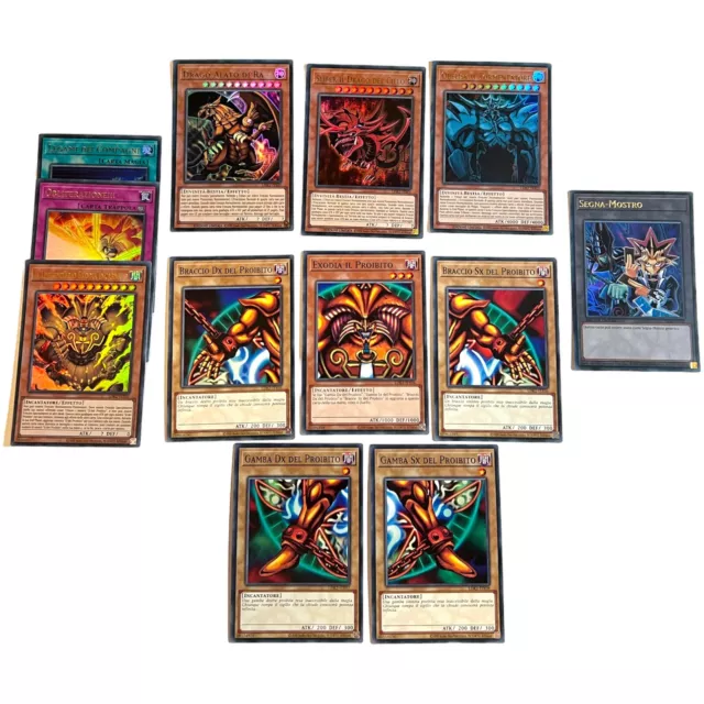 Yu gi oh Exodia Completo 5 Pezzi Con Divinità Egizie Lotto Carte Yugioh Nm Ita