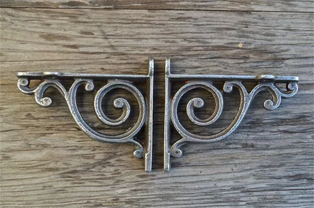 A Pair Of Small Victorian Style Scroll Brackets Cast Iron Shelf Bracket V1