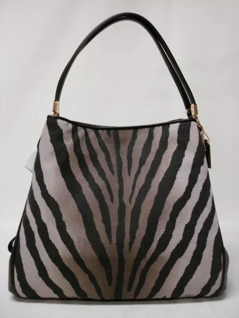 Nwt Coach Madison Small Phoebe Zebra Printshoulder Bag Handbag 26636 Brown Multi