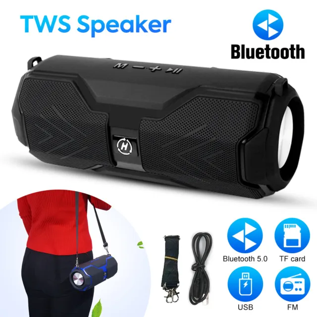 2024 Portable Wireless Bluetooth Speaker USB TWS FM Stereo Bass Loud Waterproof