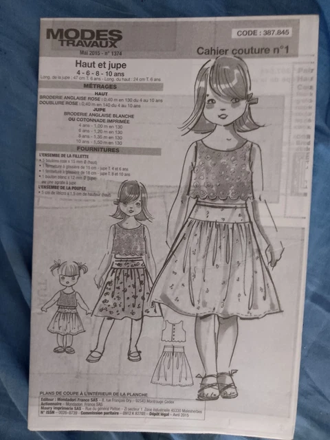 Patron De Couture Pour Vêtements De Poupée Modes Et Travaux - Édition Mai 2019, Complet Non Découpé