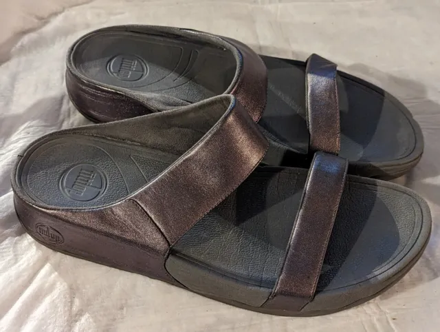 FitFlop - Women's Pewter Slide Sandals - Size 11 / 43 Style  289-054