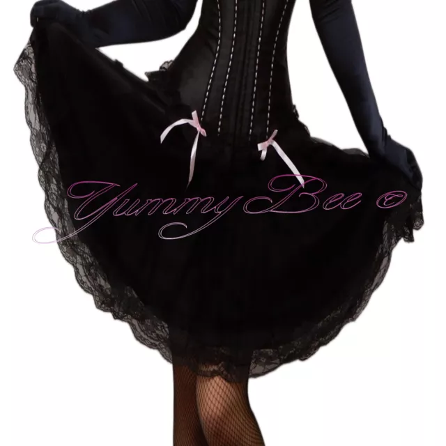 BLACK SKIRT WOMEN Lace Swing Long Plus Size 6-26 Fancy Dress Burlesque ...