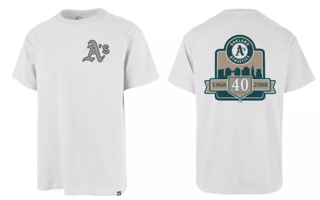 MLB Oakland Athletics A's T-Shirt Backer COOP 40th Anniversary weiß Baseball