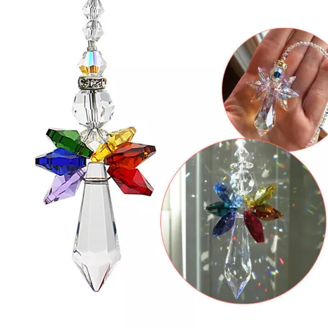 Hanging Crystal Suncatcher Life Tree Stone Beads Prism Pendant Window Decor