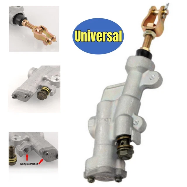 Universal Motorcycle Scooter Rear Foot Brake Master Cylinder Pump Hydraulic US