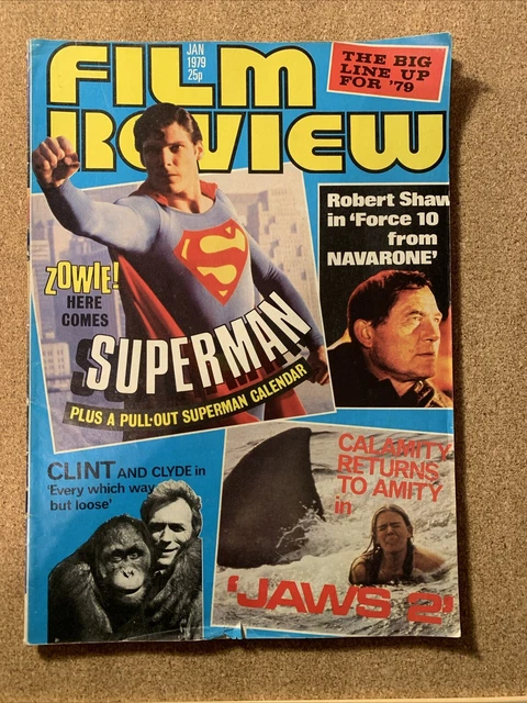 FILM REVIEW MAGAZINE Jan 1979 Superman The Movie feature and pull out ...