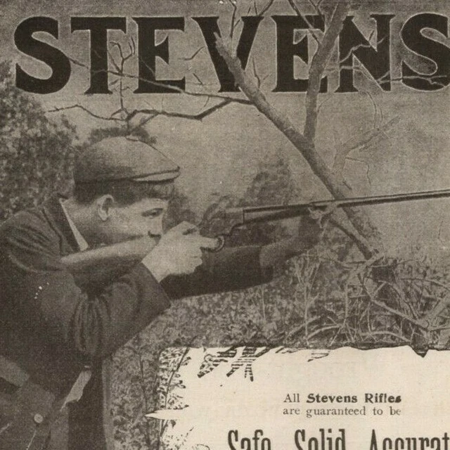 1890s-1910s Print Ad Stevens Rifles Arms Tool Co Chicopee Falls Massachusetts