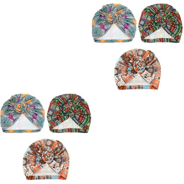 6 pcs femmes turbans chapeau africain de style ethnique nœud chapeau féminin de