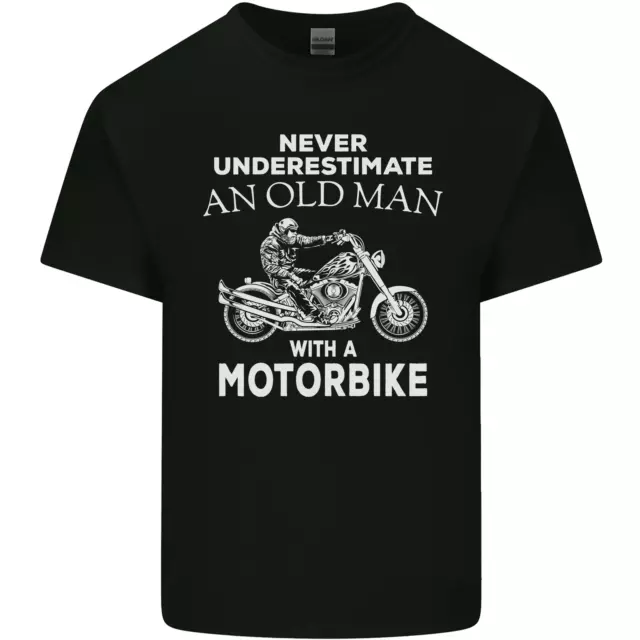 T-shirt top biker vecchio moto moto divertente da uomo cotone divertente