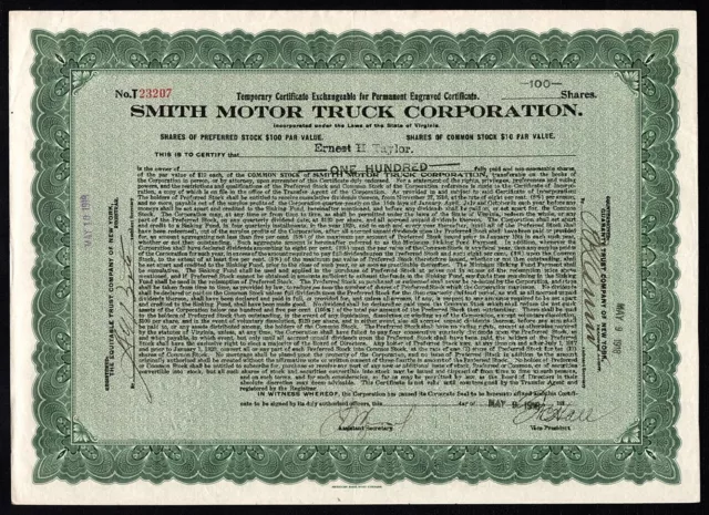 1918 Virginia: Smith Motor Truck Corporation