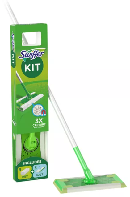 Swiffer Starter-Set Bodenwischer Trocken-/Nass-Wischtücher