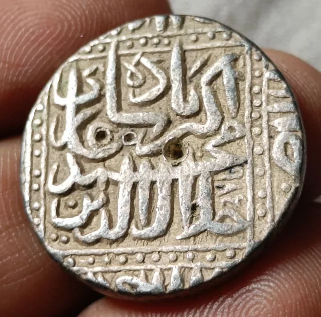 Mughal coin Akbar silver rupee Ahmedabad mint rare ( old Indian coin)