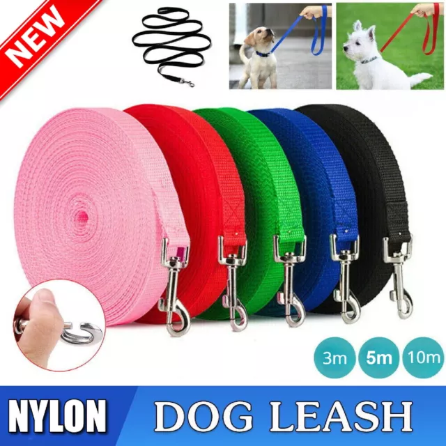 3-10M Pet Strong Rope Long Nylon Training Dog Puppy Leash Heavy Duty Recall Lead