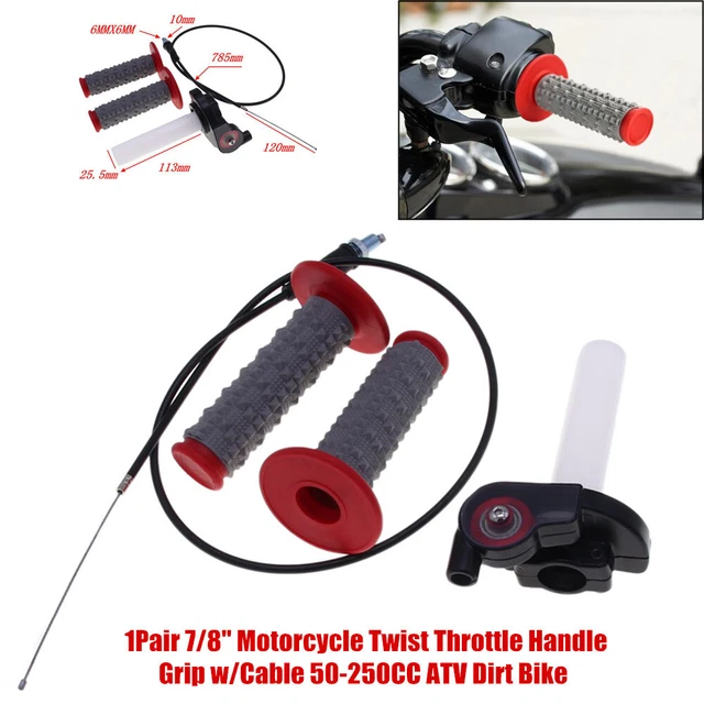 7/8" Handlebar Motorcycle Twist Throttle Handle Grip w/Cable 50-250CC Dirt Bike
