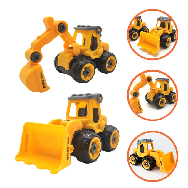 2 piezas adornos de juguete para excavadora excavadora de plástico para niños mini coche de ingeniería