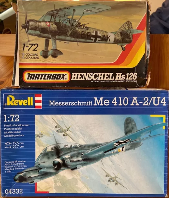 Matchbox & Revell 1/72 Hs 126 & Me 410 (lesen !)