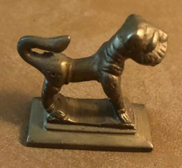 Brass Miniature Brussels Giffon Dog MCM Mid Century Modern Figure Signed Number