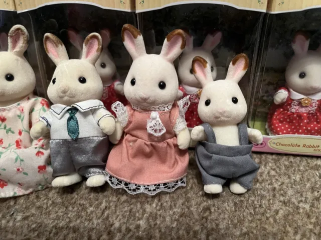 Sylvanian Families coniglio cioccolato famiglia di 5 più 5 x conigli bambina nuovissimo 3