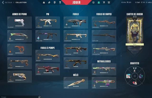 Compte VALORANT Diamant Niveau 390+ – Tous Les Agents + LOL/TFT – +900€ De Skins – PC