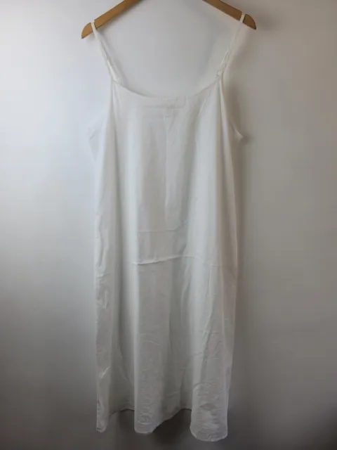 Eileen Fisher Damen Größe S weiß übergroß einfacher Slip 100 % Bio Baumwolle Kleid