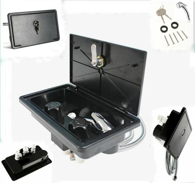RV EXTERNAL SHOWER Kit For Caravan Camper Van, Twin Tap Shower Kit