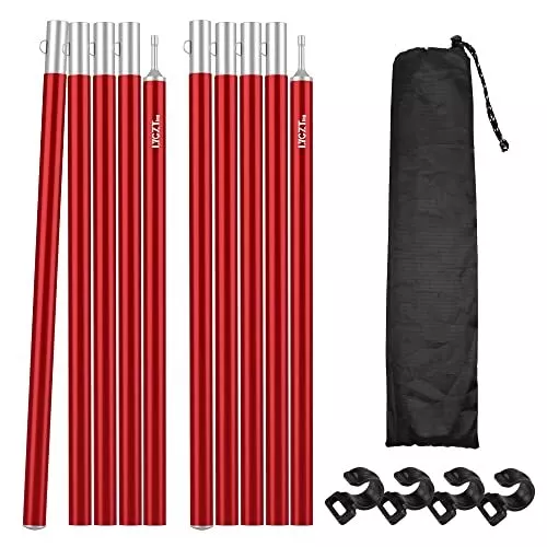 Tent Tarp Poles Set of 2, Universal Camping Poles Folding Aluminium Adjustable