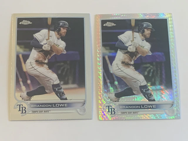 2022 Topps Chrome Base & Prism Refractor Brandon Lowe #107 - Tampa Bay Rays