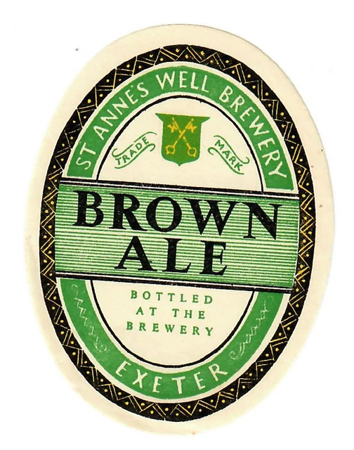Beer Label: St Anne's Well Brewery, Exeter, Brown Ale 75mm tall