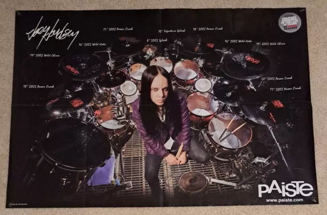 JOEY JORDISON PEARL DRUMS 2-sided 2011 PROMO  Poster,PAISTE, SLIPKNOT,23"x33"