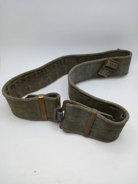 Original Great War British Army Webbing Trousers Belt In Webbing - Foto 3