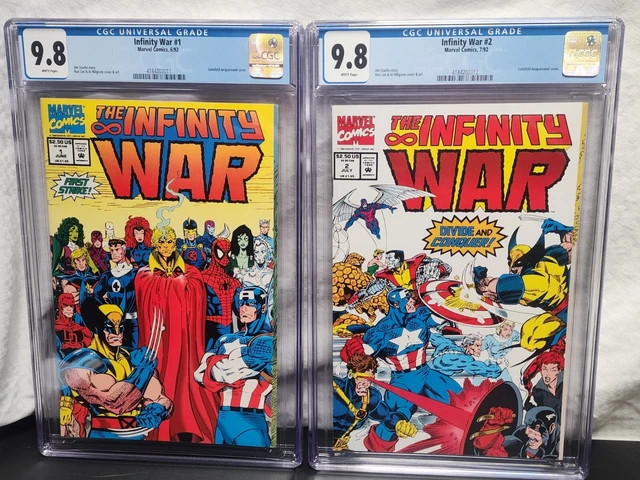 🔑🔥🔥🔥 Infinity War 1 And 2  Massive! Cgc 9.8 Starlin Gatefold 202011 012