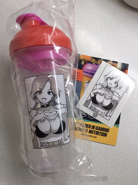 NUEVO SELLADO GamerSupps Waifu Cup S4.2 Lovestruck Botella de Agua y Pegatina